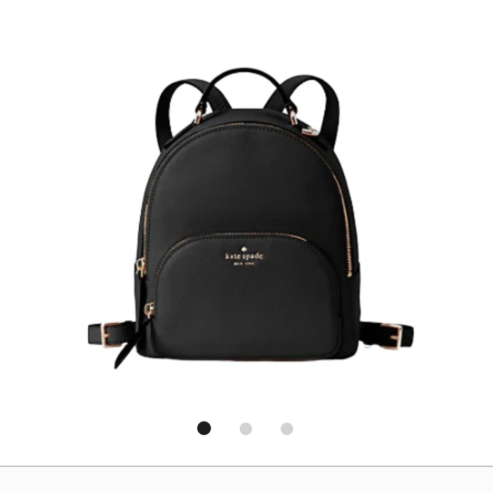 kate spade Black Pebbled Leather Mini Backpack with Gold Hardware